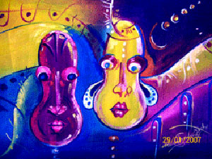 Minimalist abstract African painting for home décor